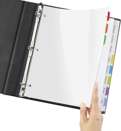 Avery Clear Easy View Durable Plastic Dividers for 3 Ring Binders, 8-Tab Set, Bright Multicolor, 1 Set (16741)