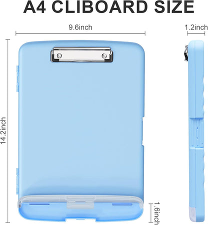 Plastic Clipboard with Storage, 8.5 x 11 Storage Organization Box Side-Opening, Heavy Duty Clip Board with Pen Holder and Paper Folder for Nurses, Teachers, Office & School Supply, Orange