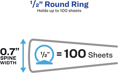 Avery Flexi-View 3 Ring Binder, 1/2 Inch Round Rings, 1 Navy Blue Binder (15766)