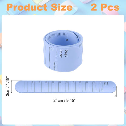 uxcell 2Pcs Writable Wrist Band, 9.45" x 1.18" Waterproof Slap Bracelet Reusable Writable Erasable to Do List Silicone Memo Wrist Bands for Planner Reminder (White)