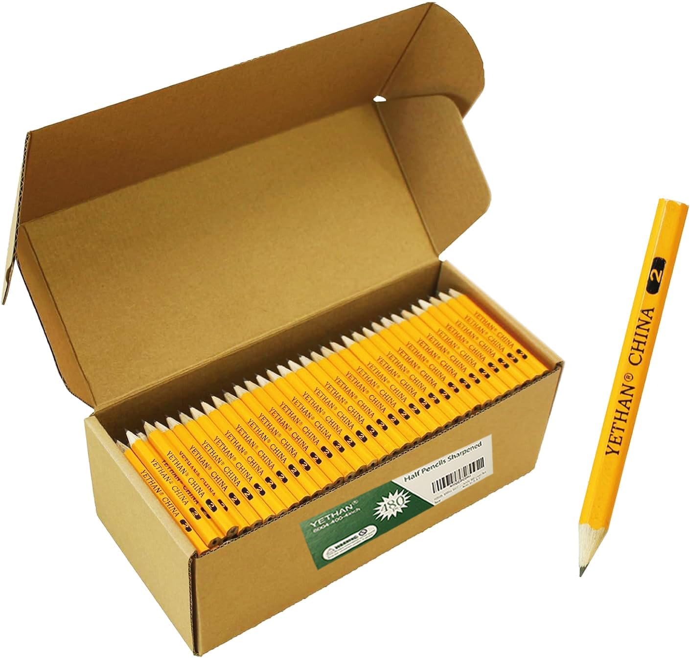 400Pcs Golf Pencils with Eraser Tops, Hexagon Wooden pencils, Pre Sharpened 2# HB Half Golf School Office 4" Mini 400 count/Box