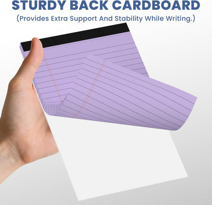 12 Pack Notepads 5x8, Small Legal Pads Narrow College Ruled, 30 Sheets/Pack, Perforated Notebook - White Note Pads for School, Memo, Note Taking, Teacher & Office Supplies, Writing Pads of Paper