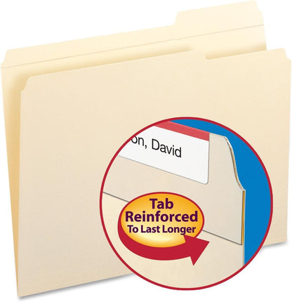 Smead File Folders Letter Size, Reinforced 1/3-Cut Tab, Assorted Positions, Letter Size, Manila Folders 8.5 x 11, 100 per Box (10334)