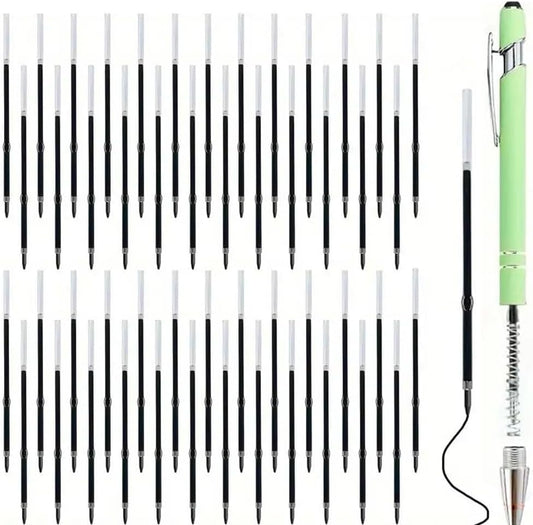 3.85inch/9.8cm Pen Refills - 2-in-1 Retractable Ballpoint Pen Refill -Touch Screen Stylus Pen Refills-Black Pen Refill (50, Black)