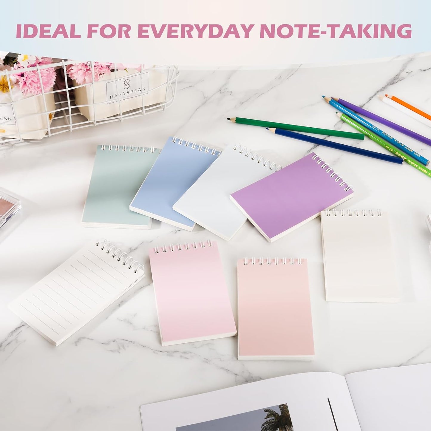 Ddaowanx Small Notebooks,3x5 Pocket Spiral Notepads With Lined Pages - The Perfect Little Mini Notebook to Stay Organized and Boost Productivity at Work or School (8, Cute Colors)