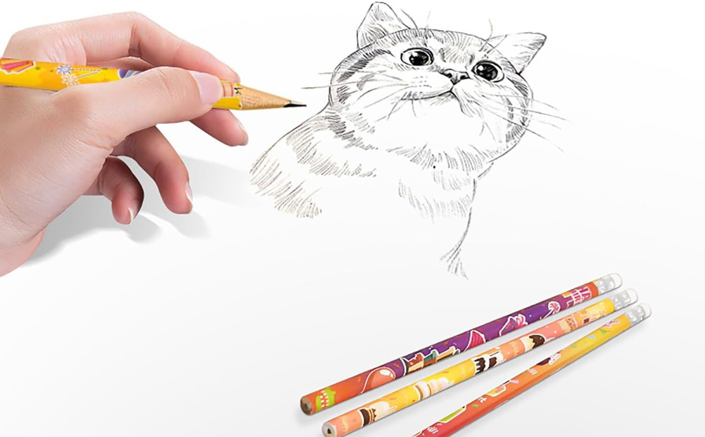 48 pcs Flowers Pencils with Eraser Wood Pencils Bulk for Writing and Drawing (Flowers, 48)