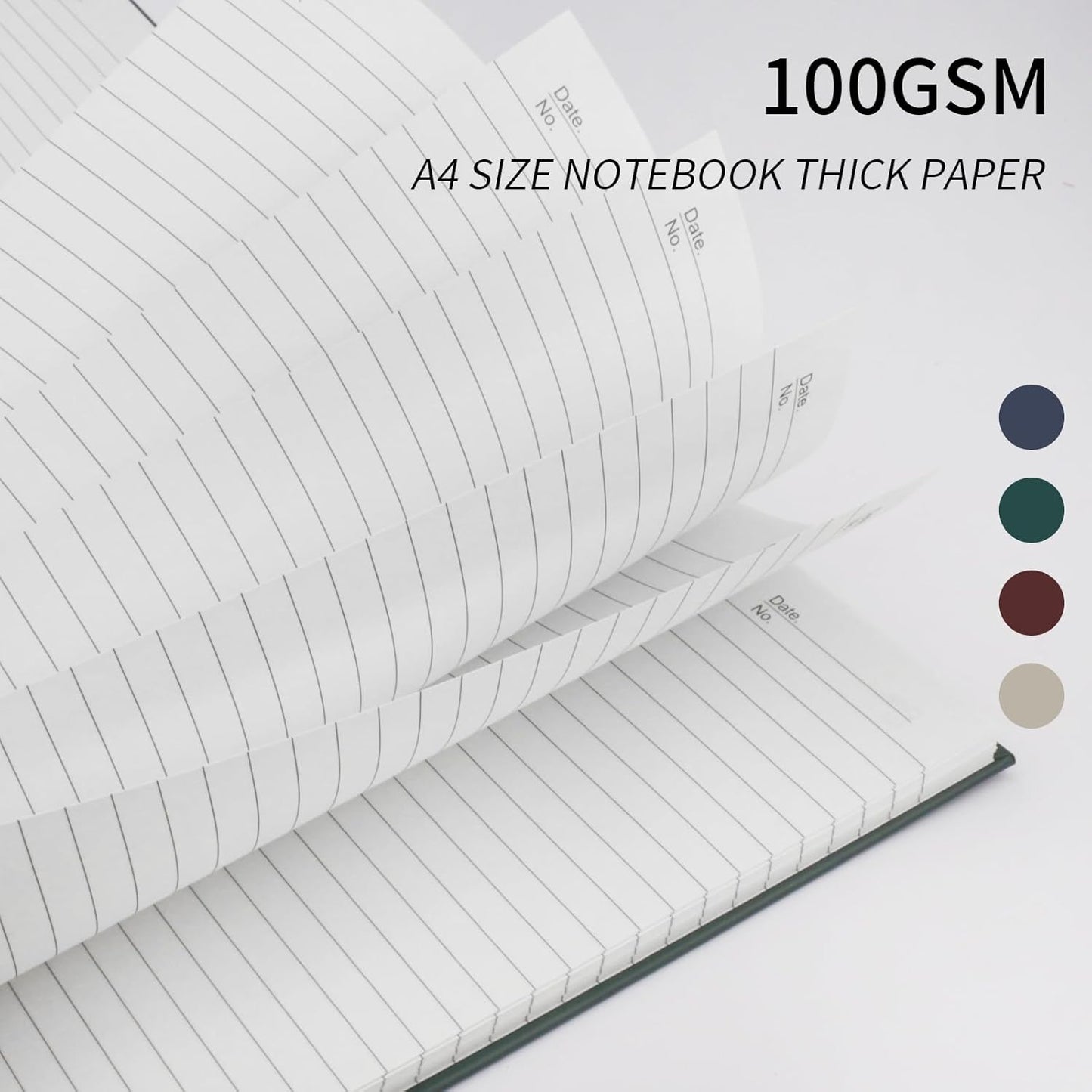 Lined Notebook Spiral Notebook 8.5" x 11"-4 Pack Large Journal Hardcover Notebook 7mm College Ruled Notebook 120 Pages 100 GSM Thick Hardcover Journal for School (LINED, Mult-color)