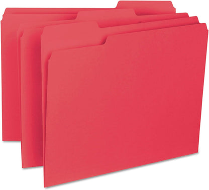 Smead Interior File Folder, 1/3-Cut Tab, Letter Size, Aqua, 100 per Box, Expandable File Folders for Filing Cabinet