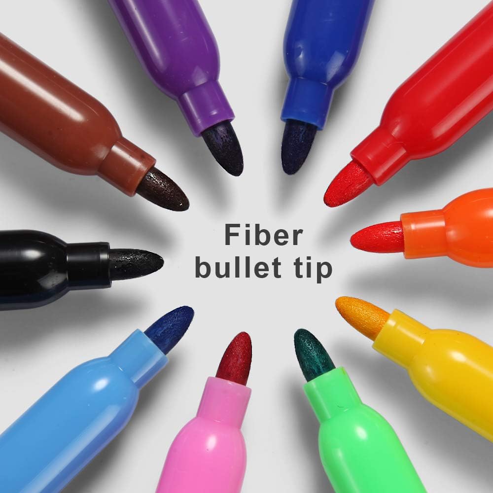 Volcanics Black Dry Erase Markers Low Odor Fine Whiteboard Markers Thin Box of 30