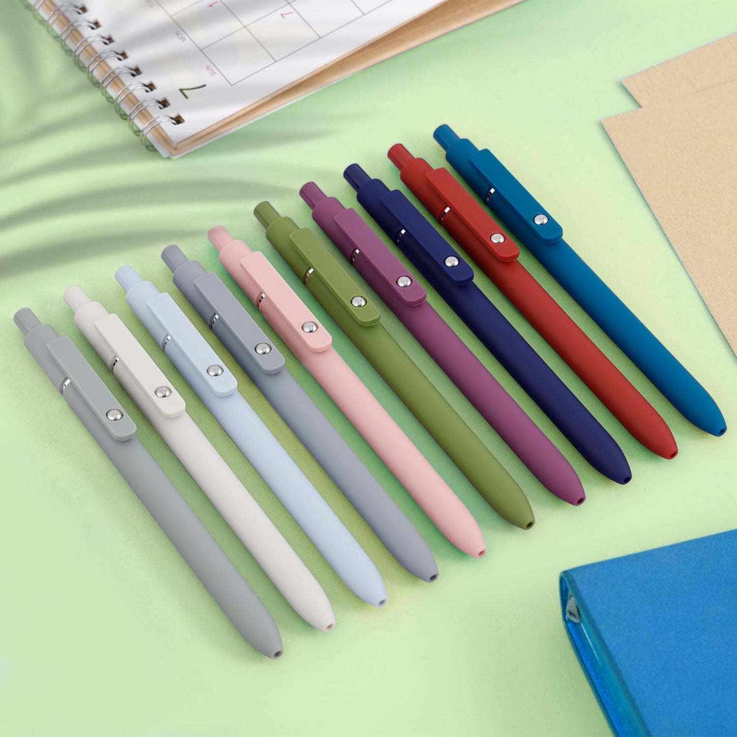FIOVER 5pcs Gel Pens Quick Dry Ink Pens Fine Point Premium Retractable Rolling Ball Gel Pens Black Ink Smooth Writing for School Office Home