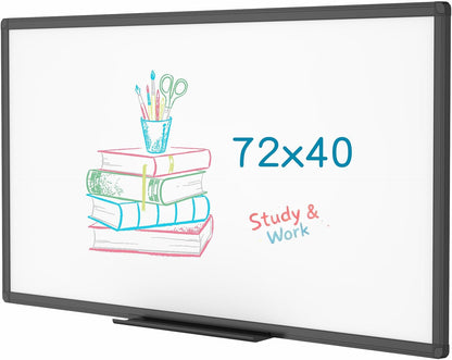 VIZ-PRO Magnetic Dry Erase White Board, 36 X 24 Inches, Black Aluminium Frame