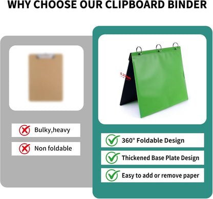 360 Degree Pivotable Binder, Upgraded 3 Ring Binder 1 inch 4 Pack, Flexible Binders 3 Ring, Foldable Three Ring Binders- Black, White, Blue, Red