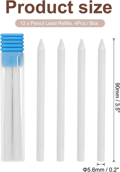 PATIKIL 12Pcs 5.6mm 2B Carpenter Pencil Lead Refills, Solid Dry Pencil Refills Break Resistant Lead Refill for Mechanical Carpenter Pencil Construction Pencils Art Drafting, Blue