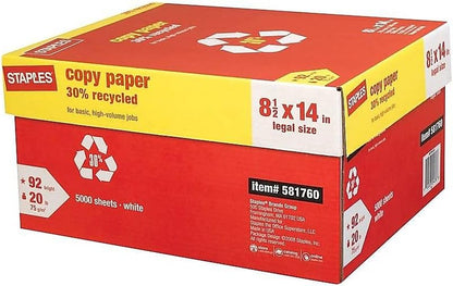 Staples 30% Recycled 11x17 Paper 20 lbs 92 Bright 500/Ream, For Office, School & Home