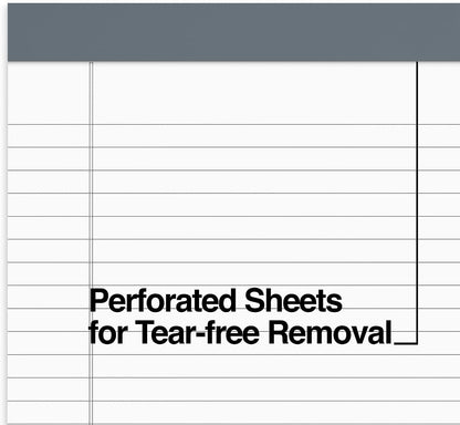 TRU RED Legal Pads, 8.5” x 14”, Wide Ruled, White, 50 Sheets/Pad, 12‑Pack