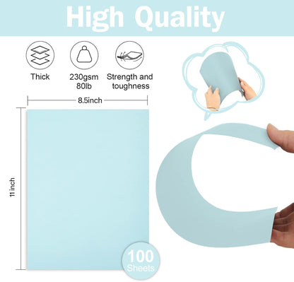 100 Sheets White Cardstock 8.5 x 11 Certificate Paper, Goefun White Card Stock Printer Paper for Invitations, Menus, Wedding, DIY Cards