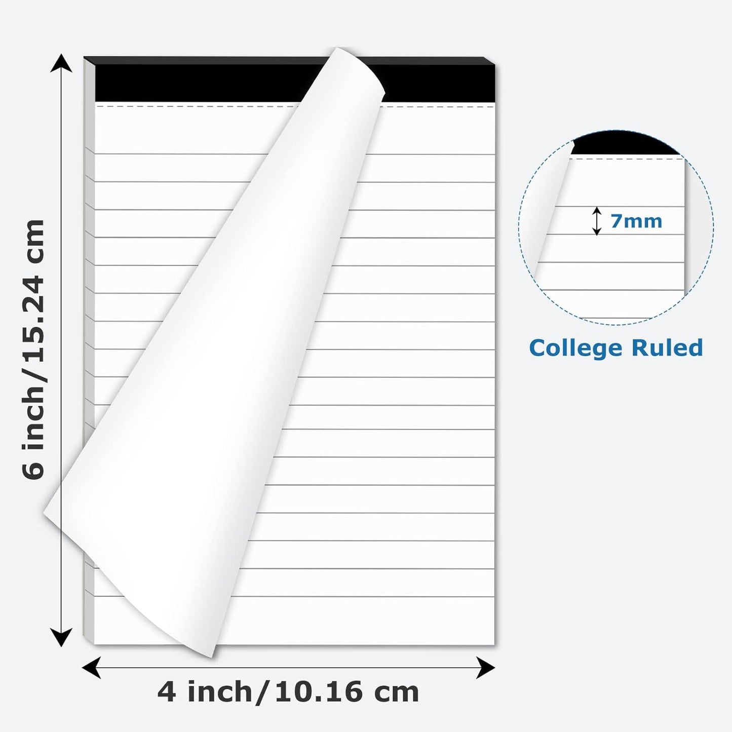 12 Pack Note Pads Refills 4 x 6 Inch Memo Pads Writing Pads, White Small Notepads Scratch Pads Mini Notepad with 30 Sheets Lined Paper in Each Pad
