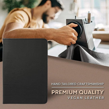 Small Clipboard Padfolio/Portfolio A5 Binder for Writing Pad Refillable 5 x 8 Note Pad, Faux Leather Clipboard Folder Junior Size Portfolio Organizer Folio Clip Board,Black