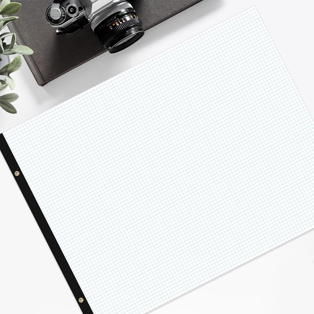 Large Engineering Graph Paper - 22" x 17" Grid Paper, 50 Sheets/100 Pages, 4"x4" Grid Pad, Giant Drafting Pad Sketching Graph Paper for Engineer Architect Designer Mathematician Draftsman