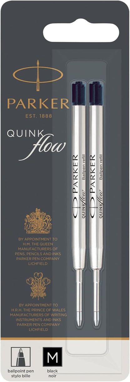 PARKER QUINKflow Ballpoint Pen Ink Refill, Fine Tip, Blue