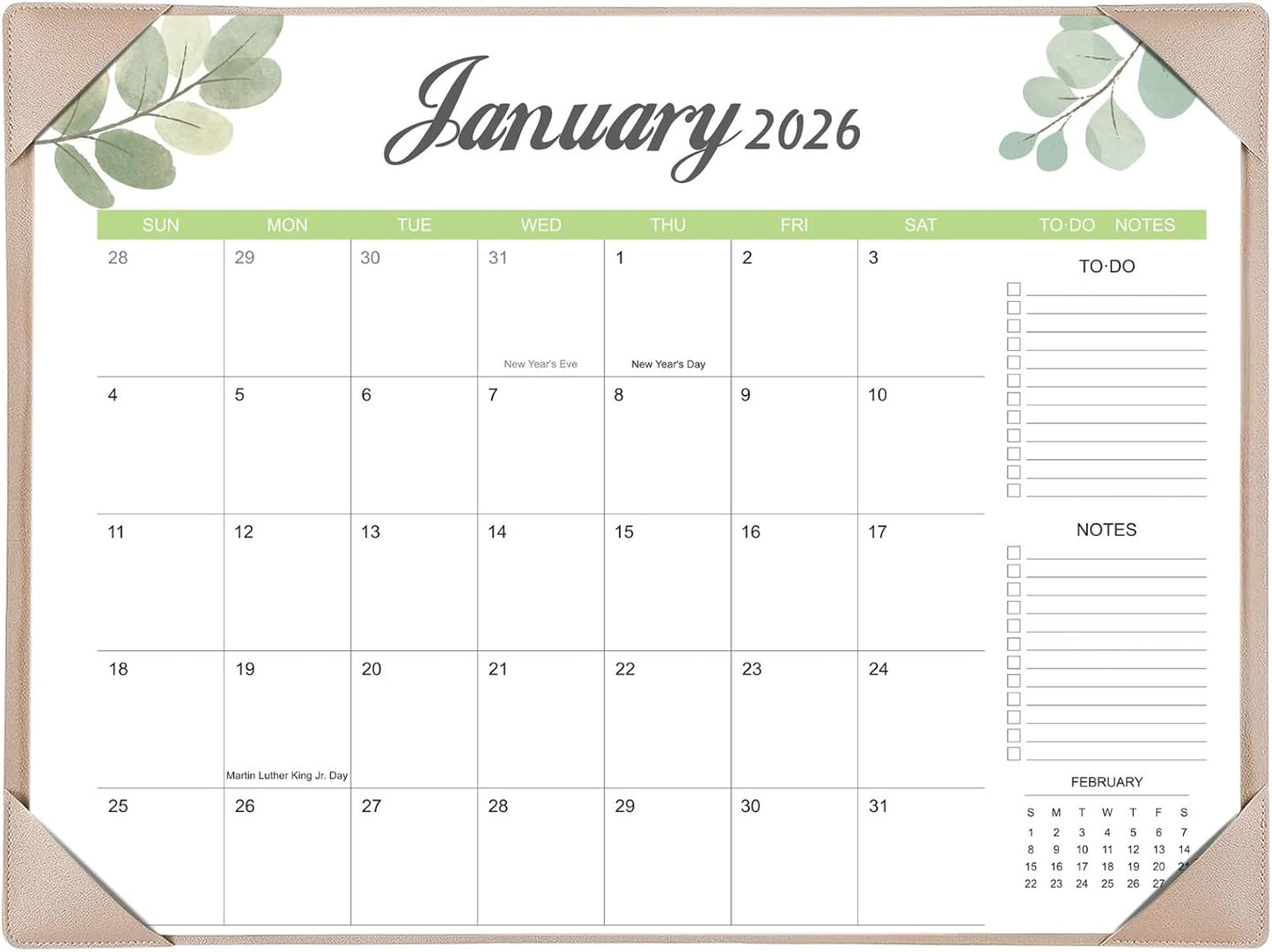 Desk Calendar 2026-2027 with Desk Mat – 22" x 17" Large Desk Pad Calendar Runs from January 2026 to June 2027, Office Supplies Desktop Monthly Calendar for Home & Office