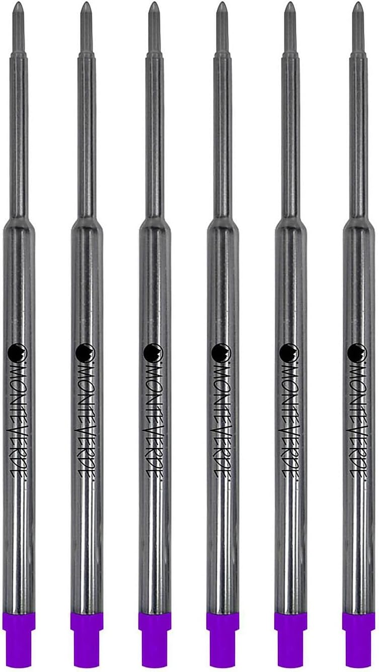 Monteverde USA Soft Ballpoint Refills to Fit Waterman Ballpoint Pens, Medium Point, Blue, 2-Pack, Smooth Writing for Creative and Professional Use