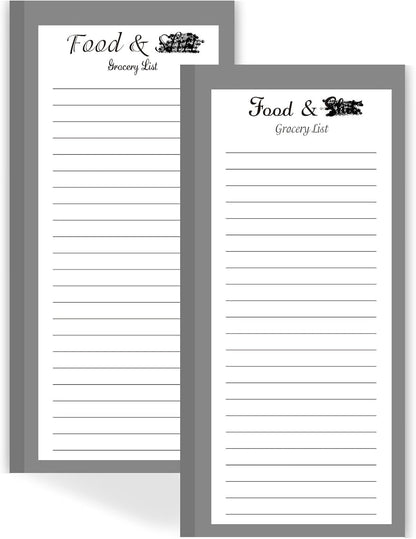 Utron 4 Pack Magnetic Notepads for Refrigerator, 50 Pages/BookGrocery List Magnet Pad for Fridge, Design Magnetic Grocery List Pad for Fridge, Grocery List Notepad, To-Do Memos, List