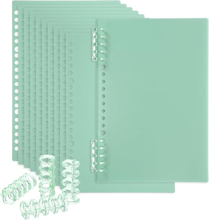 PATIKIL 12 Pack Binding Covers, A5(8.4x5.7 Inch) 22 Mil Plastic Notebook Covers Sheets with Binding Comb for Book Report Presentation, Light Blue