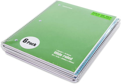 Mintra Office Spiral Notebooks, Wirebound, Journals for School, Work, Business, Aesthetic Stationery, Writing Pads, Teacher & Student Supplies (6, Pastel, College)
