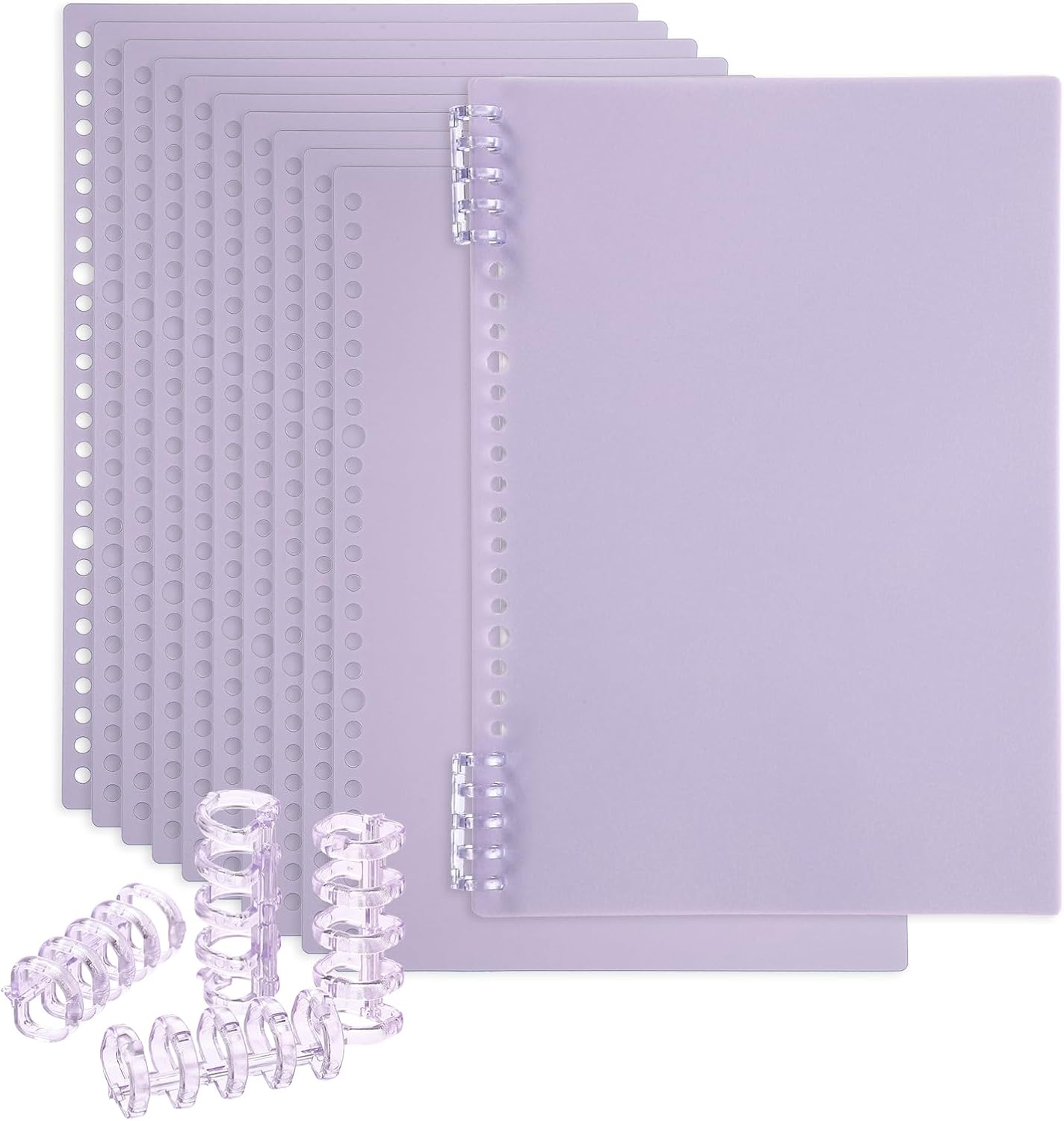 PATIKIL 12 Pack Binding Covers, A5(8.4x5.7 Inch) 22 Mil Plastic Notebook Covers Sheets with Binding Comb for Book Report Presentation, Light Blue