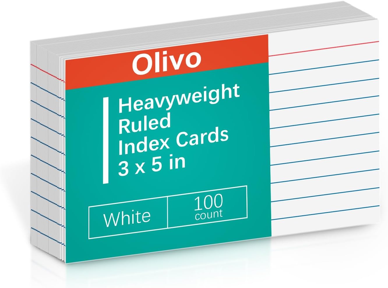 Blank Index Cards 3x5 Unlined Unruled Flash Note Cards 3" x 5", White, 100 Count, 200 GSM Heavy Weight