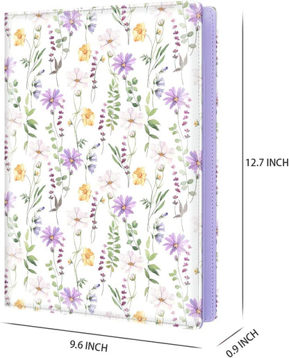 WAVEYU Resume Portfolio Folder, Padfolio Clipboard, Writing Portfolio Leather Clipboard with Cover for Legal Pad Holder Letter Size A4 for Business Conference Notepad Clip Boards, Purple