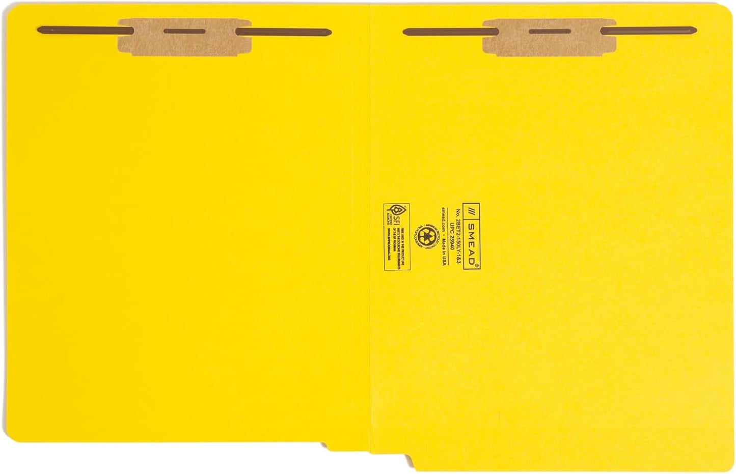 Smead Heavyweight End Tab Fastener File Folder, Shelf-Master® Reinforced Straight-Cut Tab, 2 Fasteners, Letter Size, Manila, 50 per Box (34215)