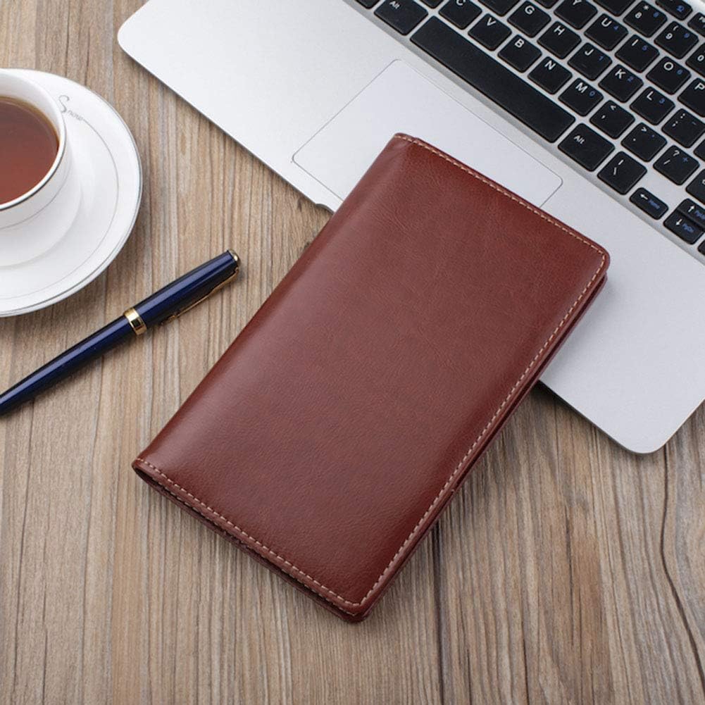 Sooez Leather Professional Business Card Book Holder Organizer, 240 Capacity Credit Card Booklet, PU Name Cards Holder Storage File for Men Women, 7.7 x 4.5 Inch, Black