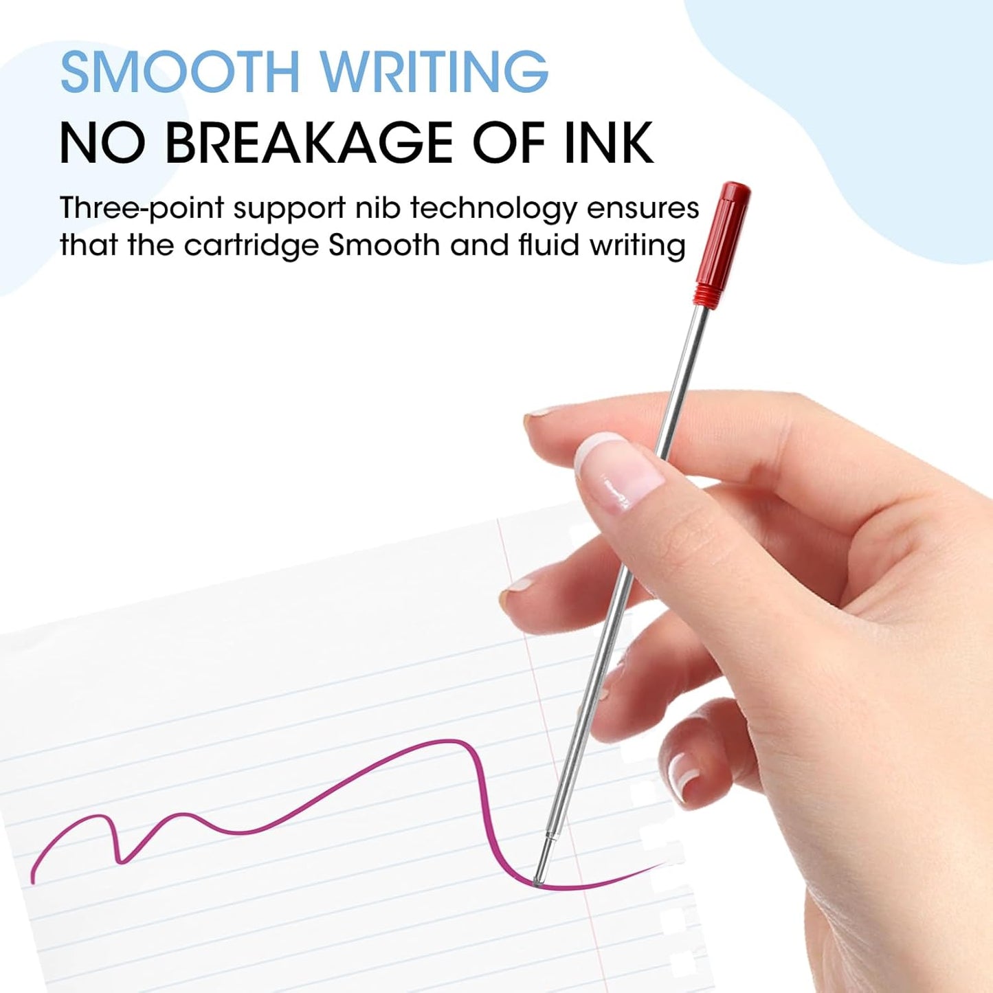 0.7 mm Ballpoint Ink Twist Pen Refills, 15 Pcs Medium Point Metal Smooth Writing Replaceable Ink Refill, Stationery Compatible for Cross Ballpoint Replacement (4.6in M) (Black+Red+Blue, 15)