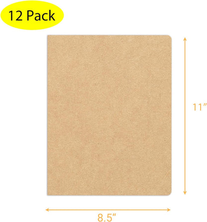 zmybcpack 12 Pack 8.5x11 inch Large Lined Notebook Journals Bulk, 32 sheets / 64 Pages, Sketchbook Composition Notebook Journals Subject Notebooks Planner for College Students Office