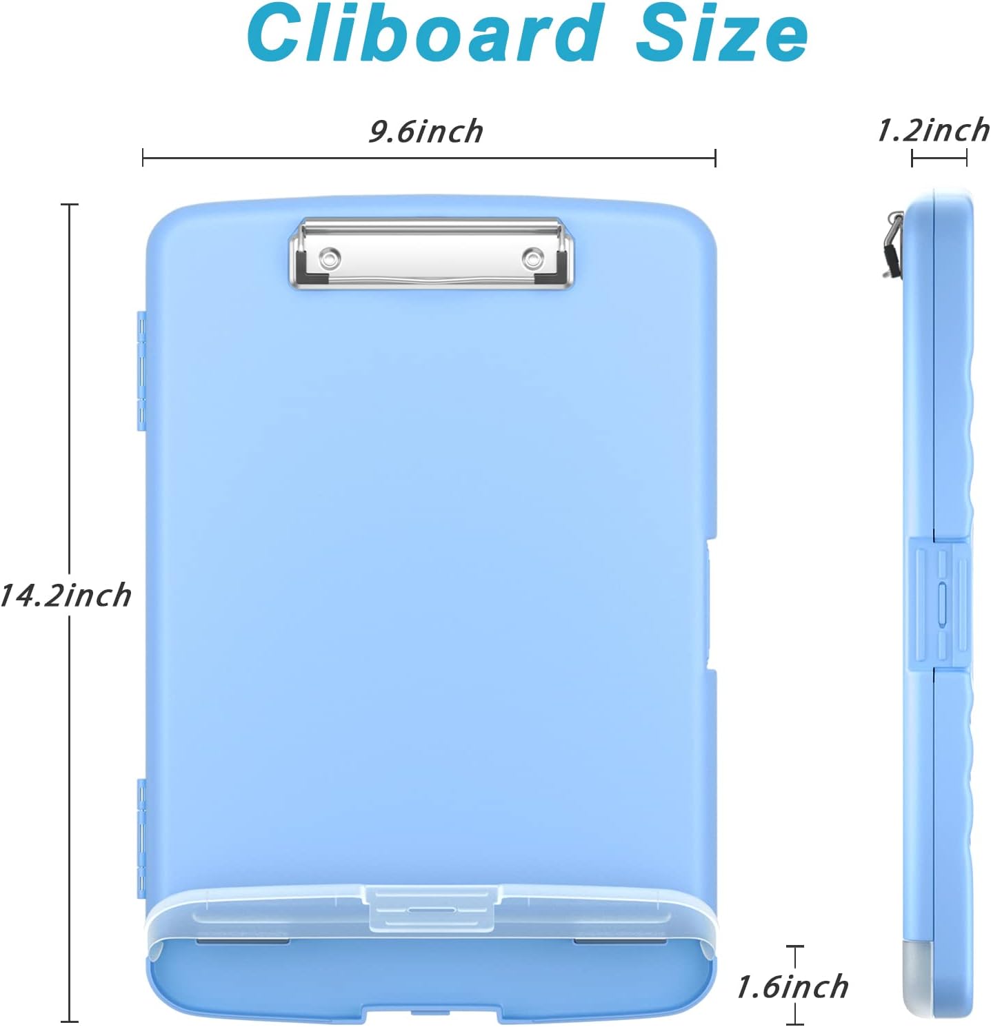 Rimilak Plastic Clipboard with Storage, 8.5 x 11 High Capacity Folio Nursing Case with Pen Holder, Size 14.2 x 9.6 x 1.2″ Folder Side-Opening for Classroom, Teacher, Smooth Writing, Dark Green