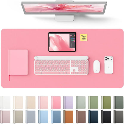 YSAGi Leather Desk Pad Protector, Large Mouse Pad, Non-Slip PU Leather Desk Blotter, Waterproof Writing Pad for Office and Home (31.5" x 15.8", Eggshell) - Colors B
