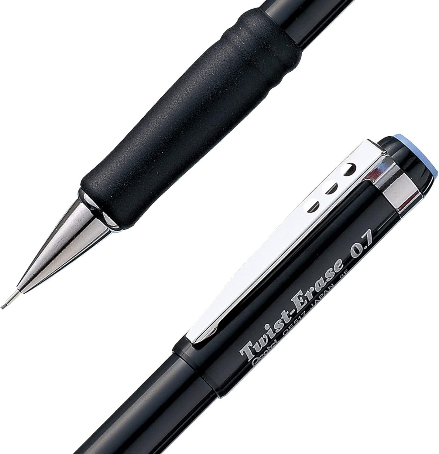 Pentel Twist-Erase III Mechanical Pencil, (0.7mm), Black Barrel, 12 Pack (QE517A)
