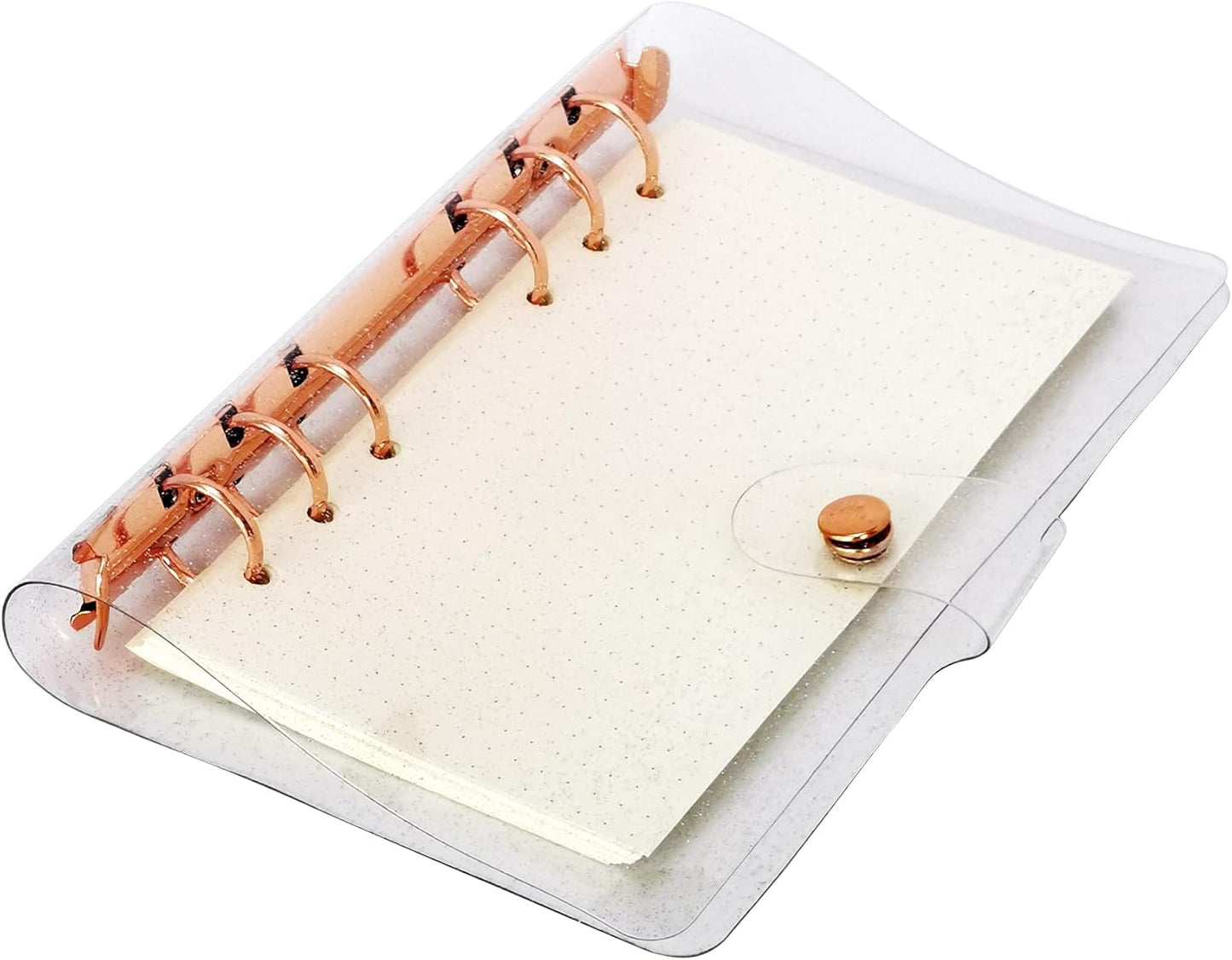 A6 A5 6-Holes Colorful PVC Cover Round Ring View Binder with Snap Button Closure File Folder for Loose Leaf Sheet Protectors Notebook Refill (Pink Daisy, A5 Mini Set) - Colors A