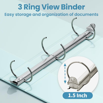 SUNEE 3 Ring Binder 3 Inch 1 Pack, Clear View Binder Three Ring PVC-Free (Fit 8.5x11 Inches) for School or Office Supplies, Pink