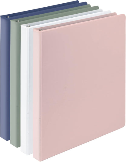 Samsill Plant-Based 3 Inch Durable D-Ring, View Binder, Eco-Friendly, USDA Certified Biobased, 4 Count, Pack of 1, Boho Assortment