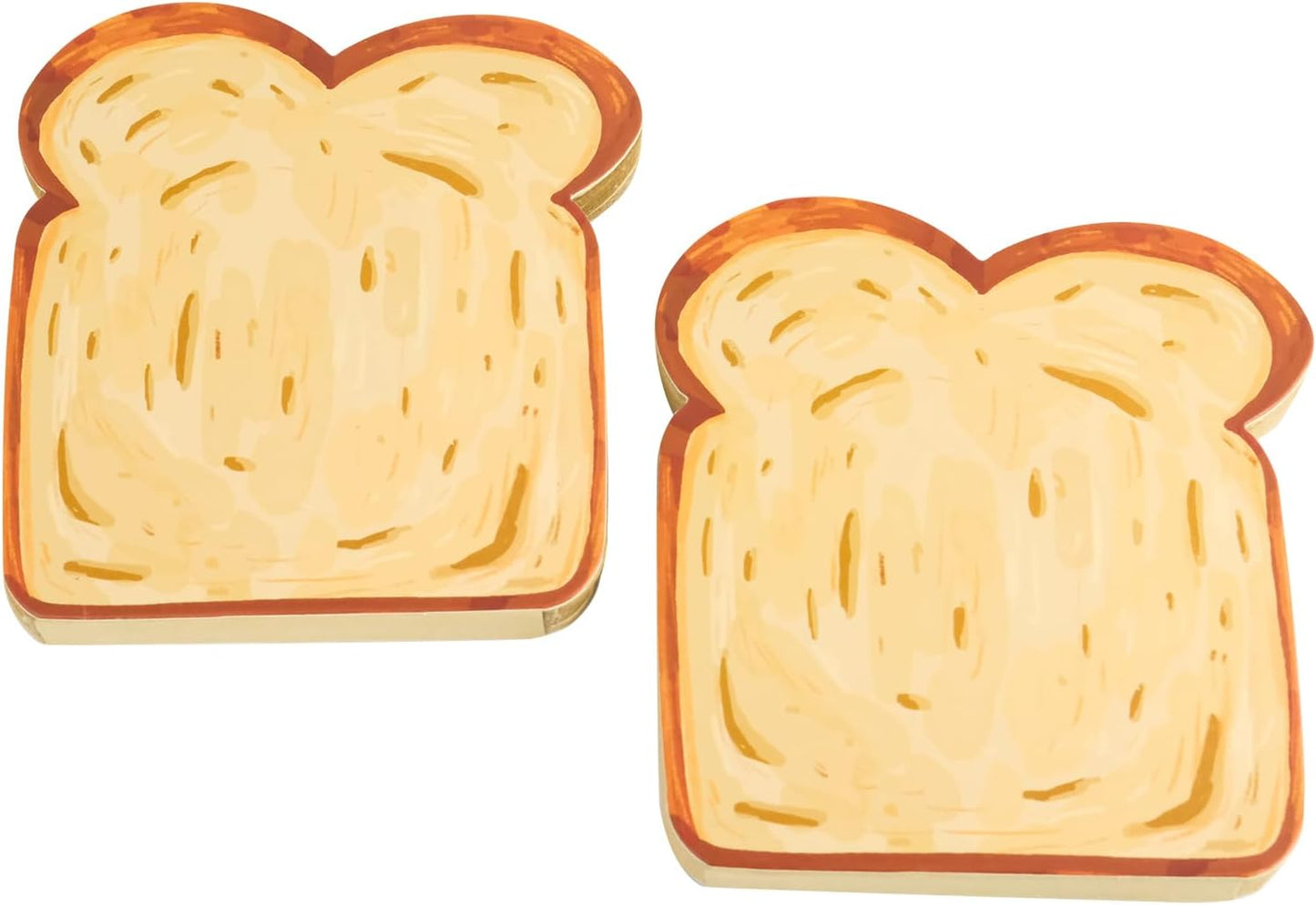 Toast-Shaped Note Pads - 5 Pack Blank Scratch Pads 50 Sheets/Pad Small Notebook for Baking Lovers Cute Note Taking (2-slice toast memo pad)