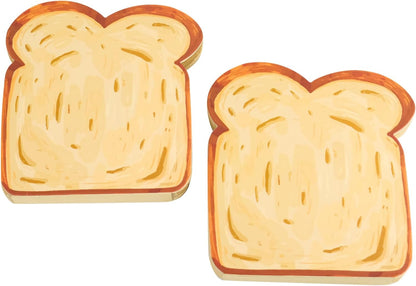 Toast-Shaped Note Pads - 5 Pack Blank Scratch Pads 50 Sheets/Pad Small Notebook for Baking Lovers Cute Note Taking (2-slice toast memo pad)