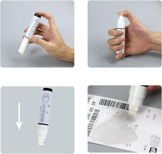 Thermal Paper Correction Liquid Pen, Quick Drying Correction Fluid for Identity information, Shipping Address, Document, 14cm, 1 Stick
