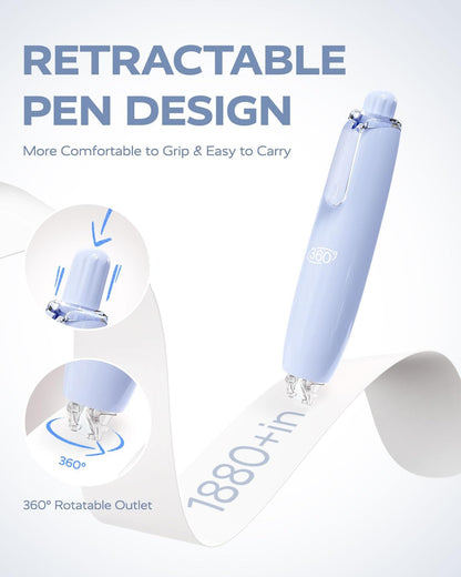 Four Candies Refillable Retractable White Correction Tape, 4PCS Smooth White Pull-Out Tape with 4 Extra Refills, Easy to Use Applicator for Instant Corrections for Office, School Supplies (Purple)