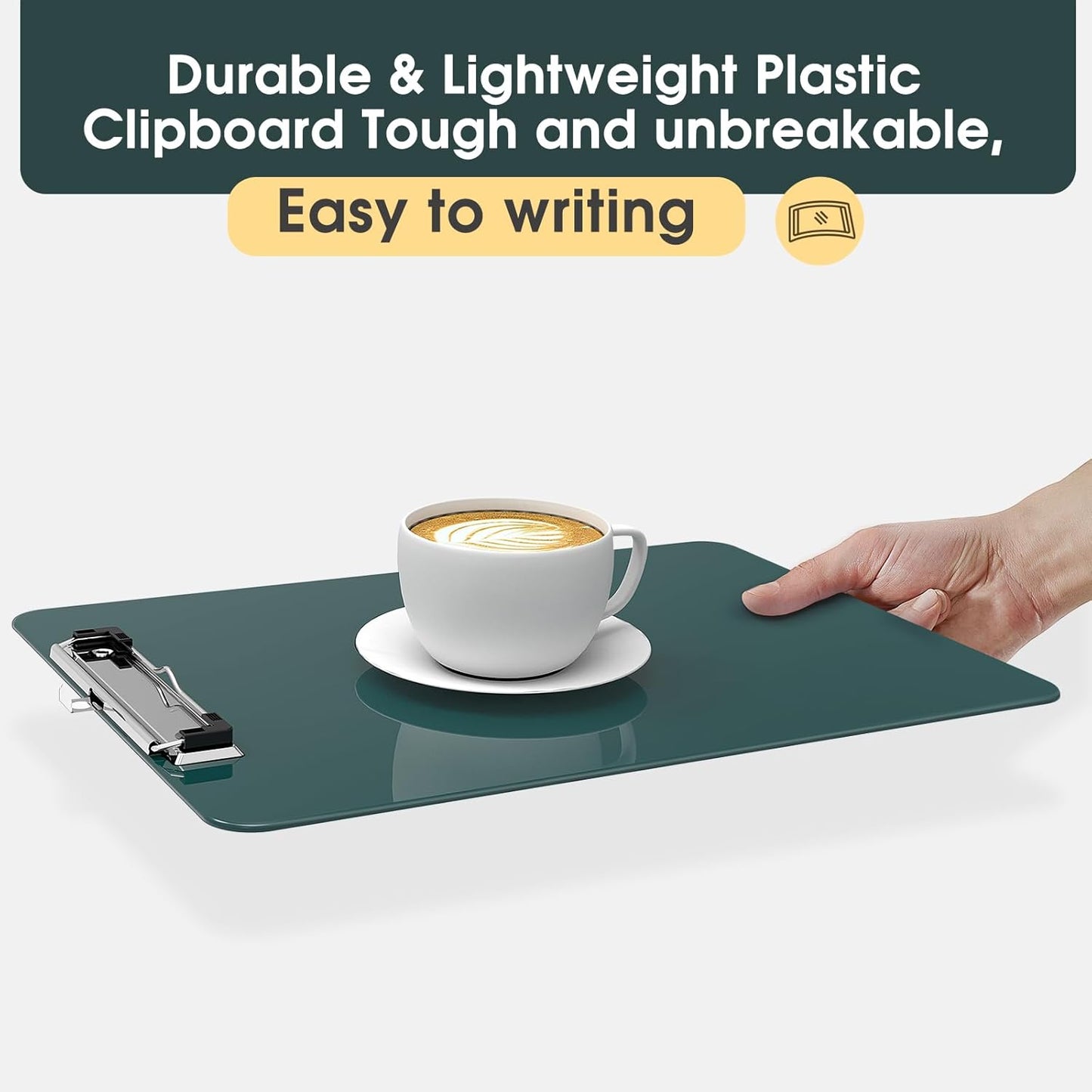 Plastic Clipboards 2 Pack, A4 Black Clip Board 8.5x11 for Classroom, Students, Kid, Woman, Size 9" x 12.5" with Low Profile Clip, Office & School Supply