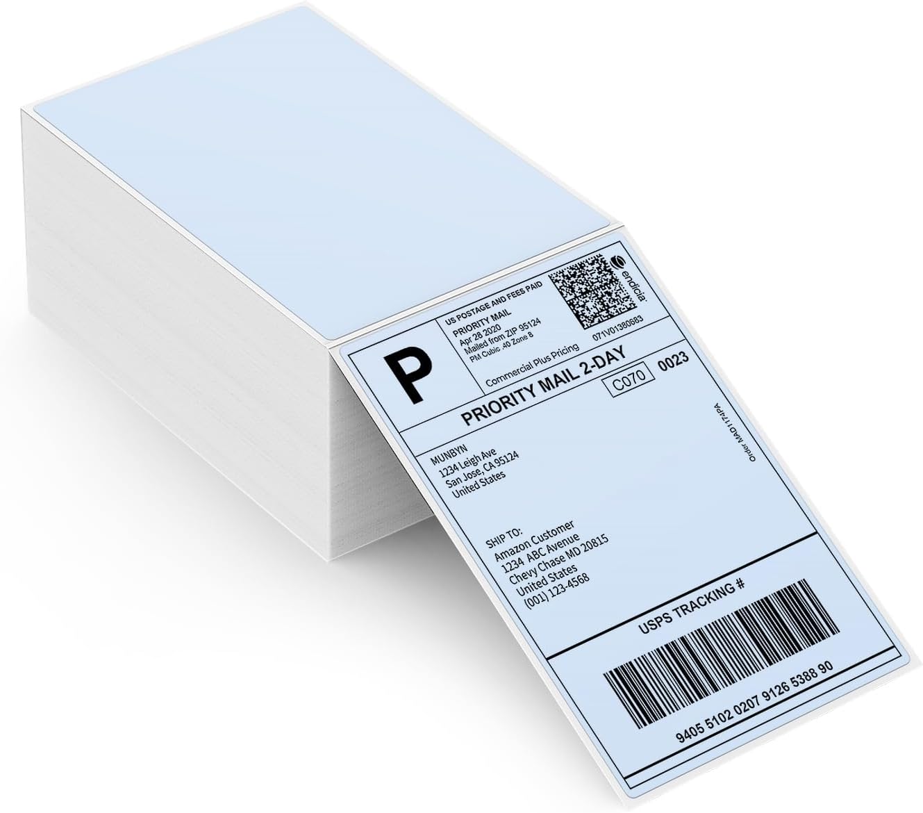 MUNBYN Thermal Direct Shipping Label (Pack of 500 4x6 Per Fanfold Labels) - Commercial Grade