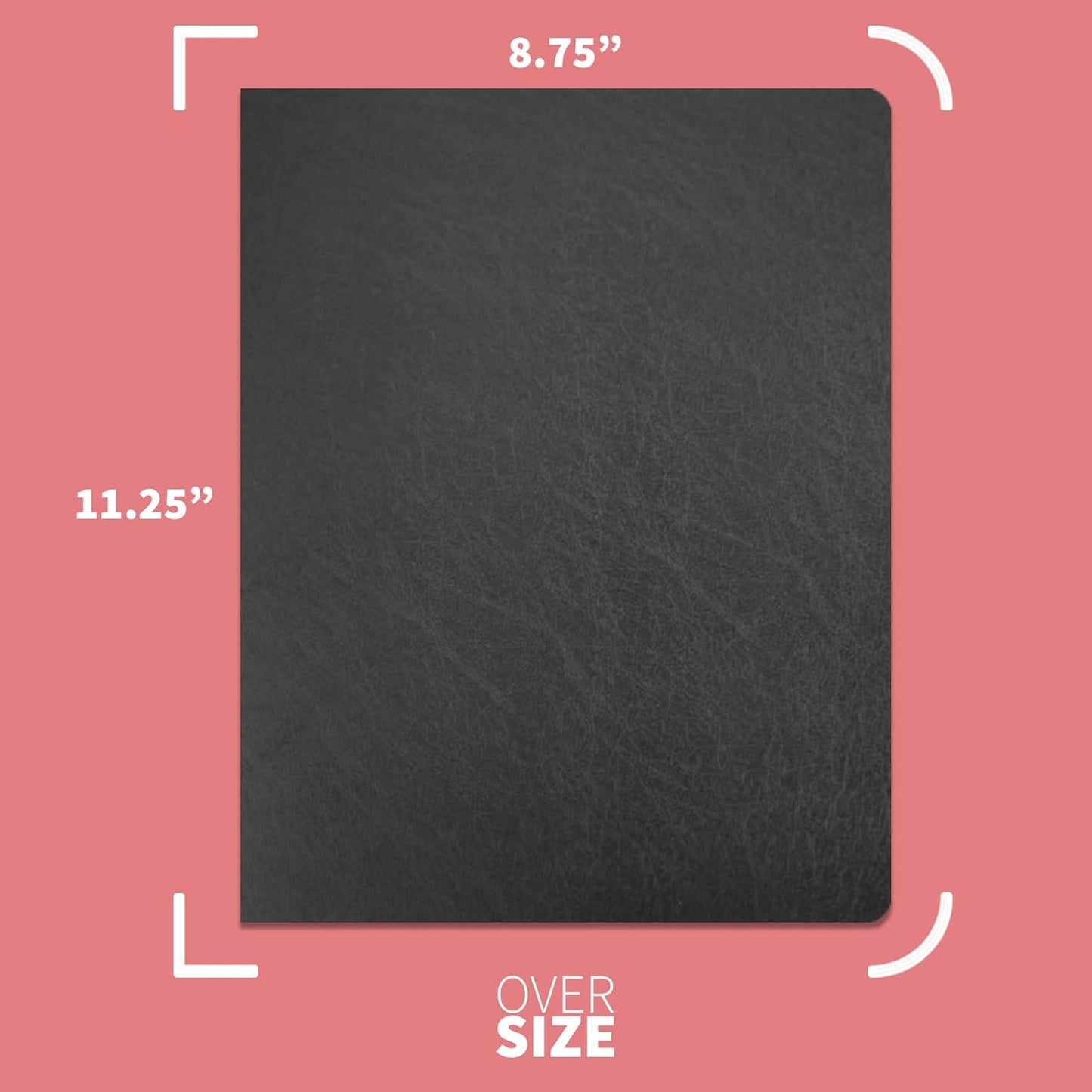 Binditek 100 Pack 16 Mil Leather-Textured Heavyduty Polycovers, Plastic Binding Presentation Covers, Letter Size, 8-1/2 x 11", Square Corners, Un-Punched, Black