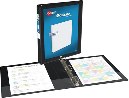 Avery Showcase Standard View 3 Ring Binder, 1" Slant Rings, 250-Sheet Capacity, 1.4 Inch Wide Spine, 1 Black Binder, Ideal for Lightweight Organization and Occasional Referencing (19600)